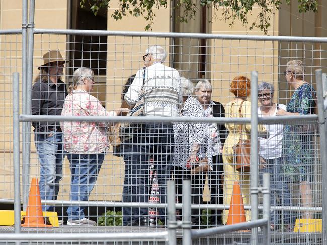 Sue Neill-Fraser supporters after an administrative court hearing on Monday.