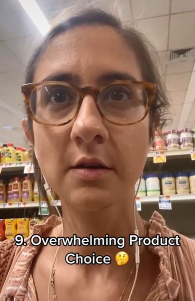 A TikTok user has revealed the tricks supermarkets use to get you to spend money. Picture: TikTok/therecount