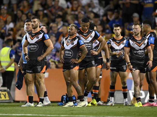 The Wests Tigers have copped the wooden spoon for the third year in a row. Picture: NRL Imagery