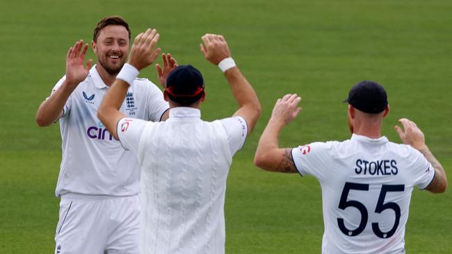 Ollie Robinson’s short-ball persistence pays off. Picture: AFP