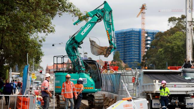 Parramatta Light Rail construction has already started at Westmead. Picture: Angelo Velardo