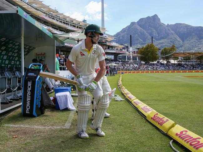 Cameron Bancroft opens the batting against South Africa in Cape Town. Picture: EJ Langer/Gallo Images/Getty Images