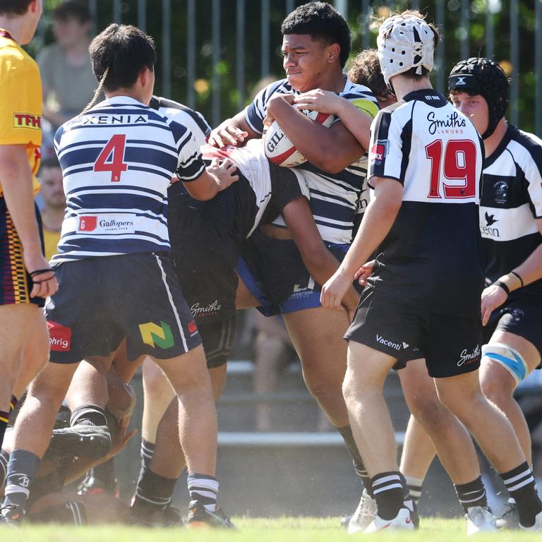 Malachi Figota. Action from the Under 16 Brisbane junior rugby league grand final between Brothers and Souths at Norman Park. Picture Lachie Millard