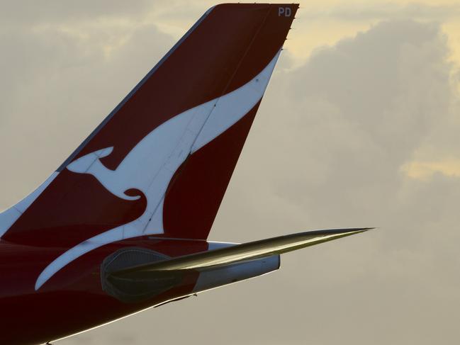 Generic pics of Sydney Airport.  Qantas logo on tail of plane. Pic Jenny Evans