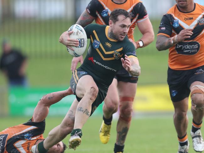 Wyongs Luke Sharpe Denton Engineering Cup round two. Wyong Roos vs The Entrance Tigers at Morry Breen Oval, 20 April 2024 pic Sue Graham