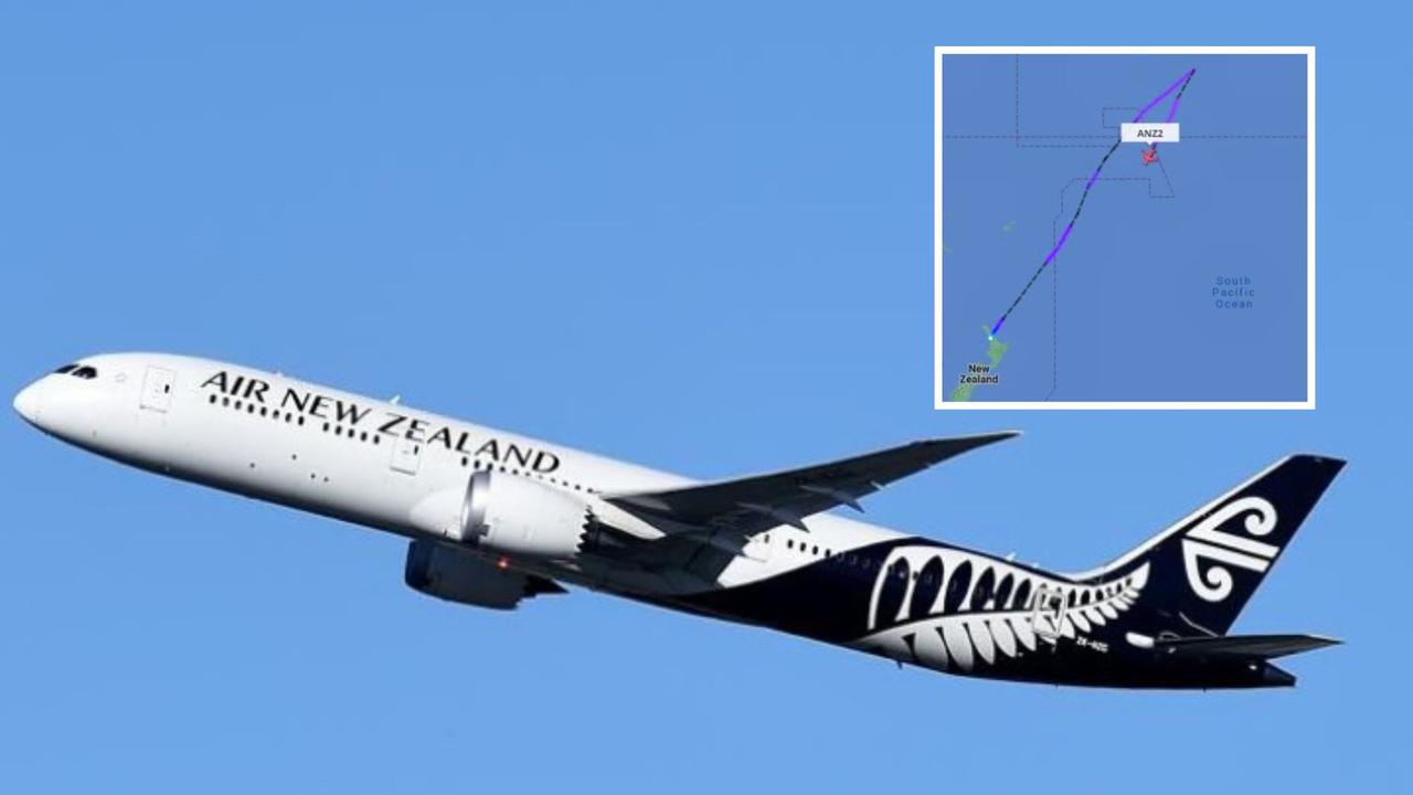 An Air New Zealand flight diverted after eight hours back to Auckland. Picture: FlightRadar24