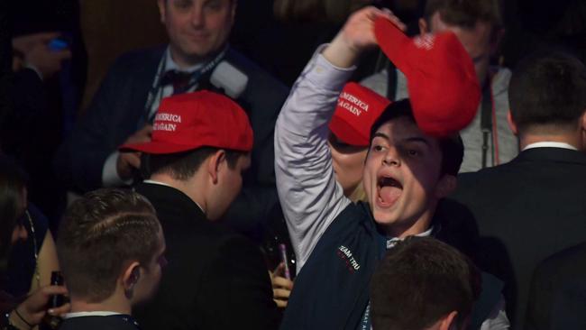 A Trump supporter reacts to election results. Picture: AFP