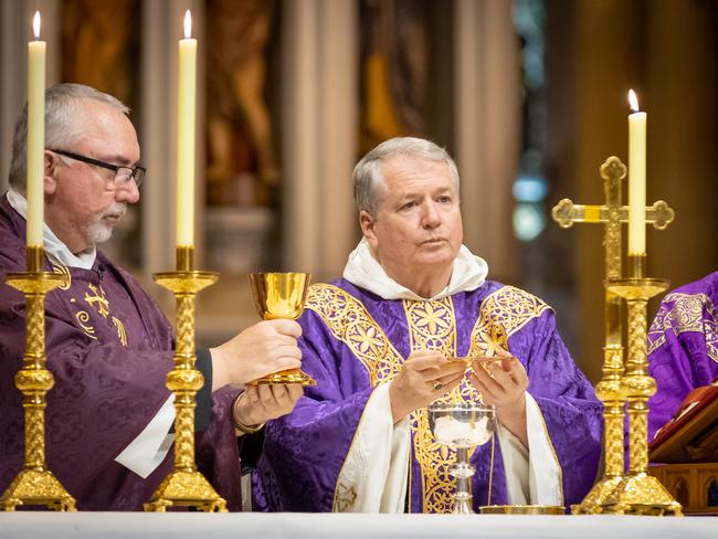 Archbishop Anthony Fisher presides over a Mass for His Eminence, Cardinal George  Pell. Picture - Chris Pavlich for The Australian