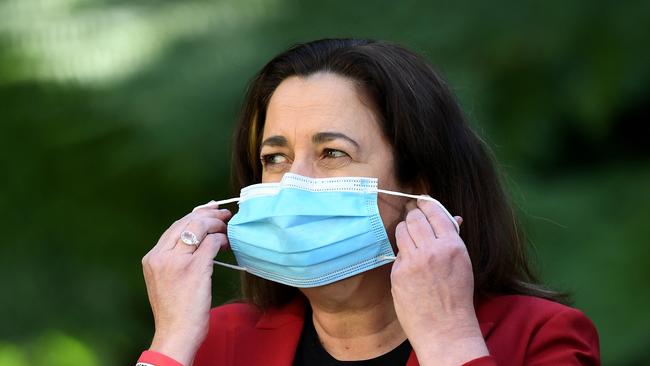 Premier Annastacia Palaszczuk briefs the media. Picture: Dan Peled