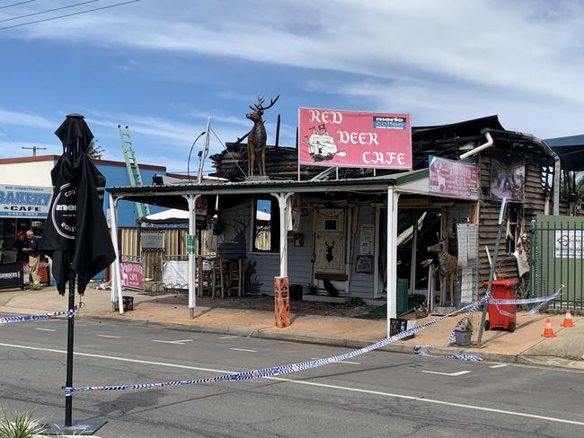 The Red Deer Cafe at Esk was destroyed by fire in the early hours of Sunday morning. 28/03/21