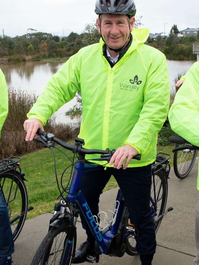 Warralily director Mark Casey on the shared pathway at Warralily. Picture: Alan Barber