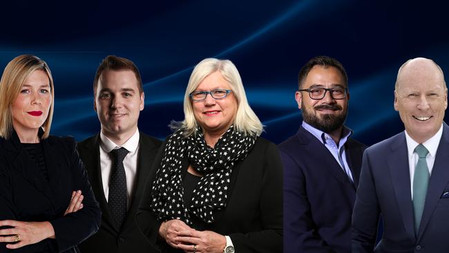 The Australian’s editorial director Claire Harvey, Sky News Australia business reporter Edward Boyd, The Australian’s contributing economics editor Judith Sloan, The Australian’s chief political correspondent Geoff Chambers, and Sky News Australia’s business editor Ross Greenwood.