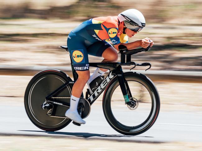 Felicity Wilson-Haffenden claimed silver in the under-23 women's time trial at the Road Nationals. Picture: AusCycling/Zac Williams