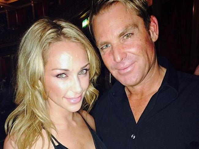 Shane Warne and ex-girlfriend Emily Scott, who split back in September.