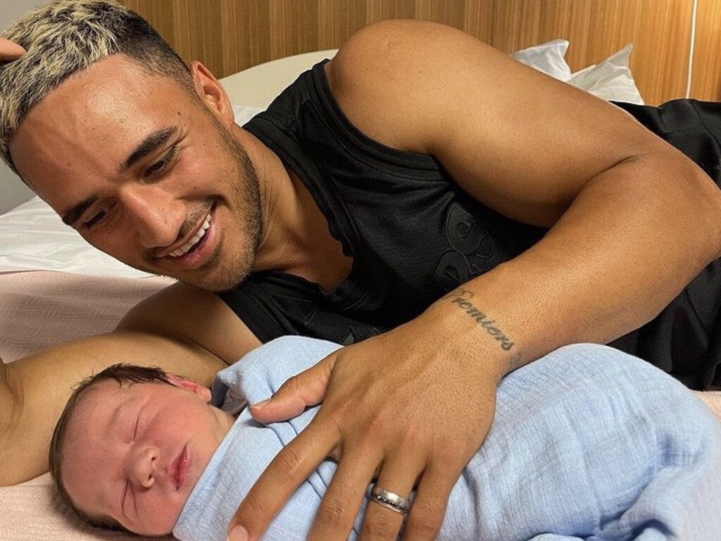 Valentine Holmes with his first child Billy Valentine Holmes.