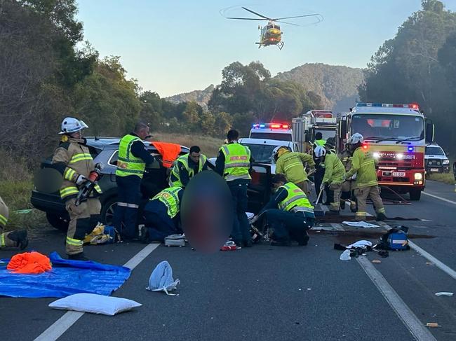 Three people have suffered life threatening injuries after a two-vehicle head-on crash at Federal.