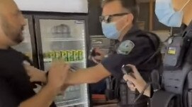 Mr Kapiris posted footage of an incident involving police at his Rostrevor store, which resulted in him being pepper sprayed. Picture: Facebook