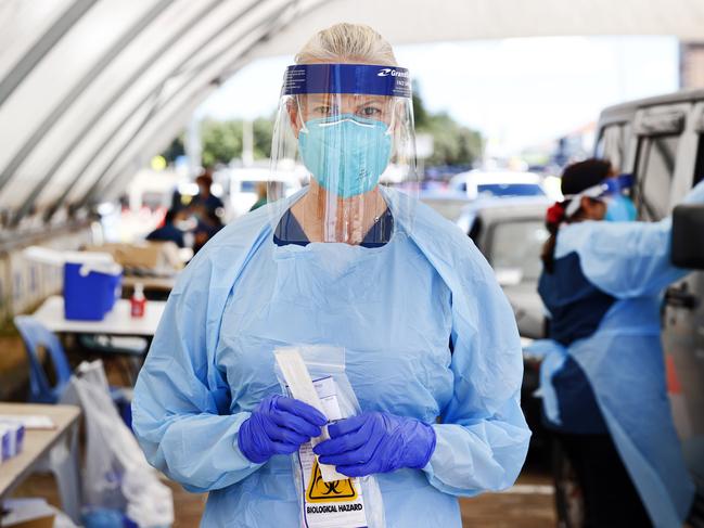 St Vincents Bondi Covid-19 drive through testing clinic has done 1.4 million tests since April 2020. Picture: Richard Dobson