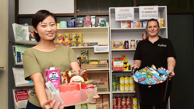 Universities are stocking food banks for needy students who have lost their jobs.