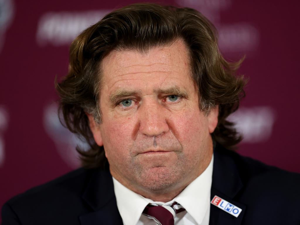 Des Hasler and Manly are locked in an ugly stoush. Picture: Brendon Thorne/Getty Images