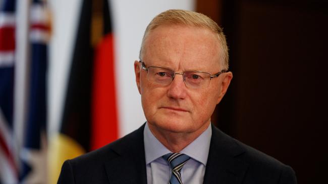 Reserve Bank of Australia Governor Philip Lowe’s speech in Sydney comes a day after the RBA board delivered its 12th rate hike. Picture: NCA NewsWire/Nikki Short