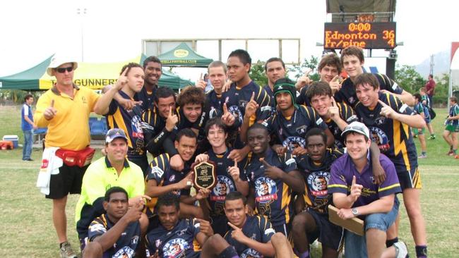 A 2011 photo showing Thaddeaus Johnson (front row, right) with his Under-15 Edmonton Storm teammates.