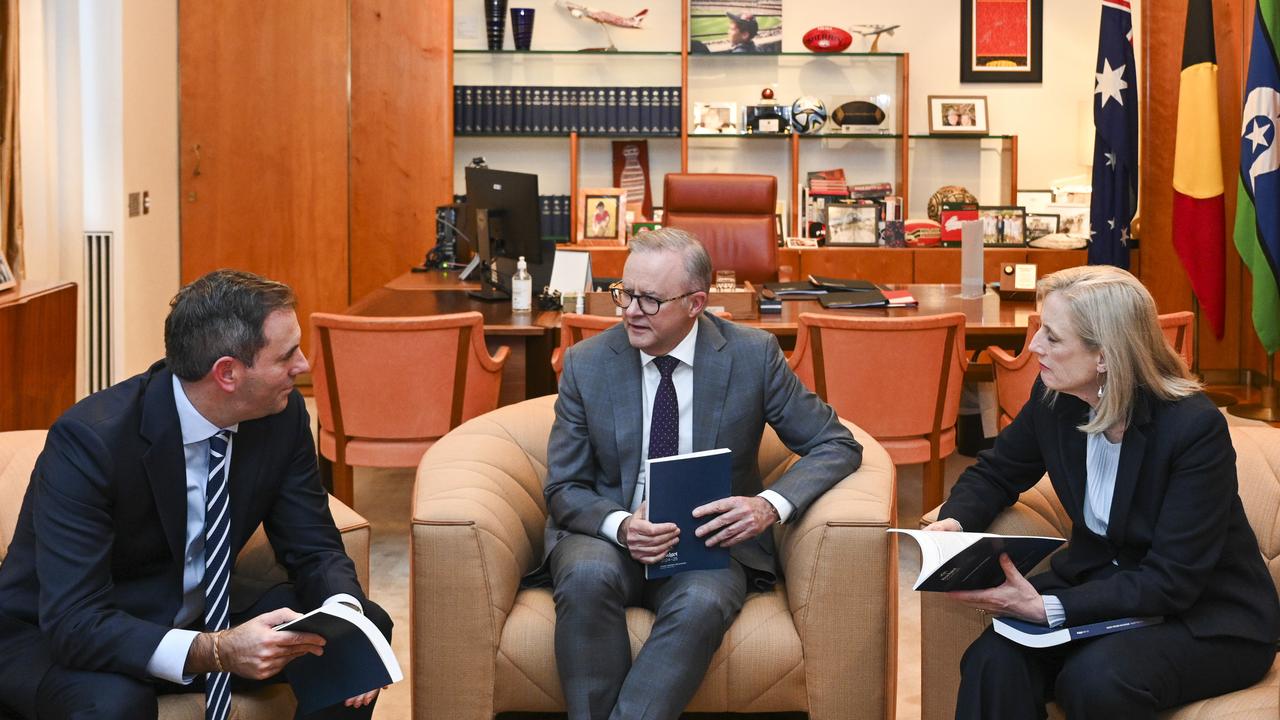 Prime Minister Anthony Albanese, Federal Treasurer Jim Chalmers and Finance Minister Katy Gallagher handed down their 2024-25 budget on Tuesday night. But most struggling university students were missed. Picture: NCA NewsWire / Martin Ollman