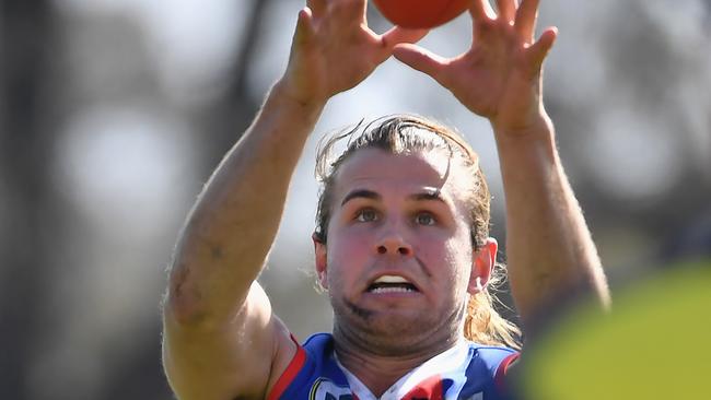 Jesse Tardio takes a mark for North Heidelberg. Picture: Andy Brownbill