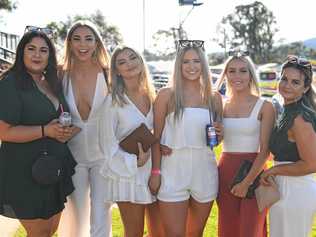 Race day socials - Sharni Rickards, Jada Baker, Julia Carter, Imogen Benstead, Bella Johnstone and Sandra Want. Picture: Troy Jegers