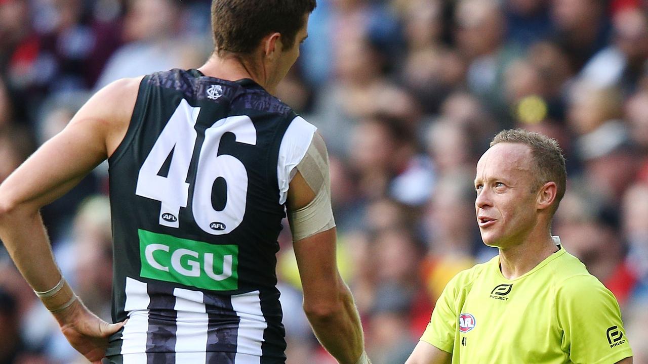 Mason Cox has plenty of sympathy for umpires after the AFL’s latest rule tinkering. Picture: Getty Images/AFL Media