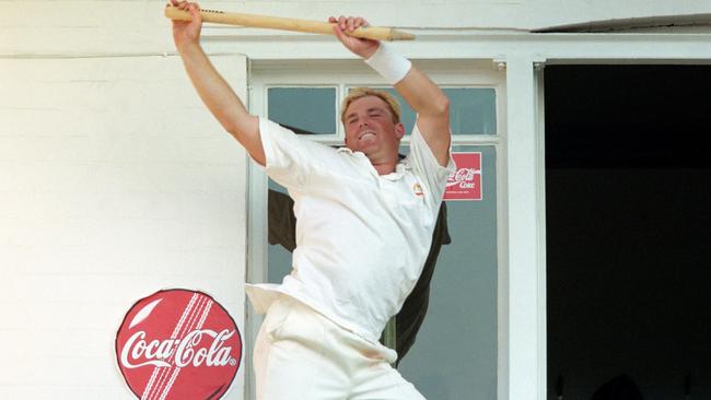 Warne, celebrating Australia’s Ashes victory in 1997, was cricket’s ultimate showman Picture: Getty Images