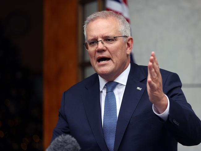 CANBERRA, AUSTRALIANewsWire Photos NOVEMBER, 22, 2021: The Prime Minister Scott Morrison during a press conference in Parliament House Canberra. Picture: NCA NewsWire / Gary Ramage