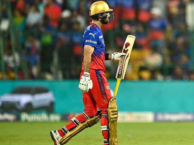 Glenn Maxwell dropped himself mid-season after a poor run for Royal Challengers Bengaluru in the IPL. Picture: Idrees Mohammed/AFP