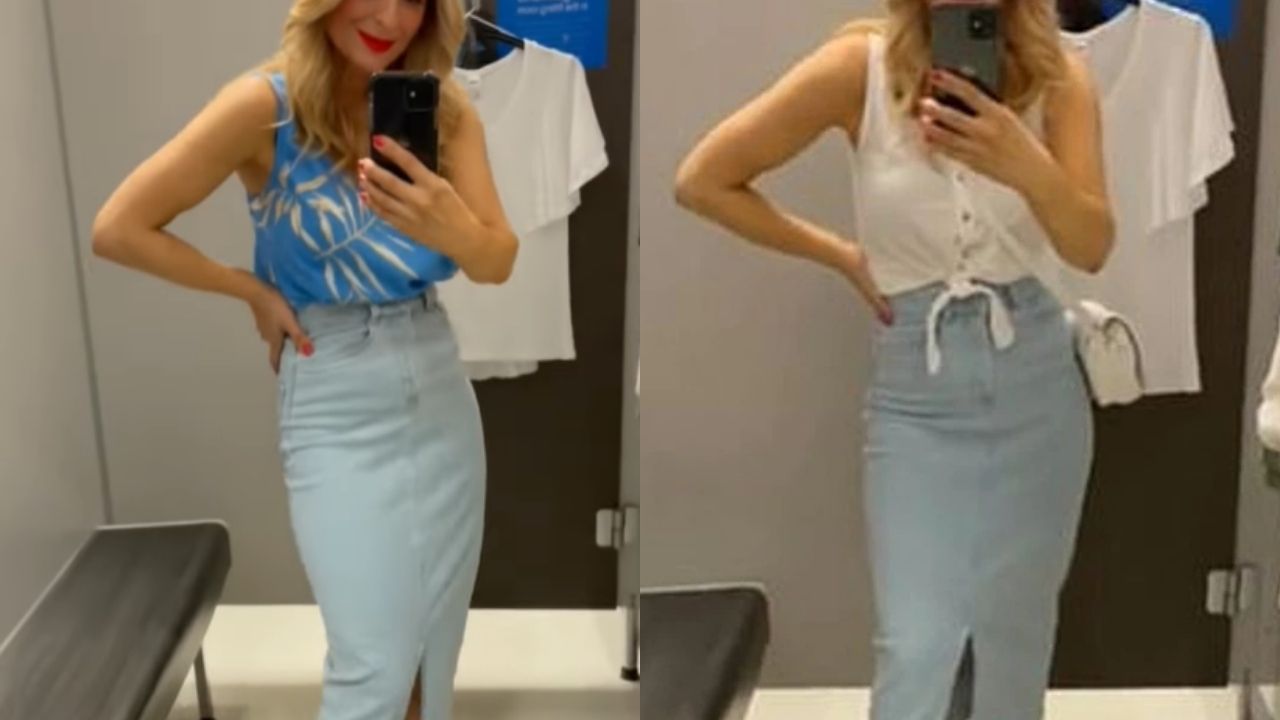 Denim store skirt kmart