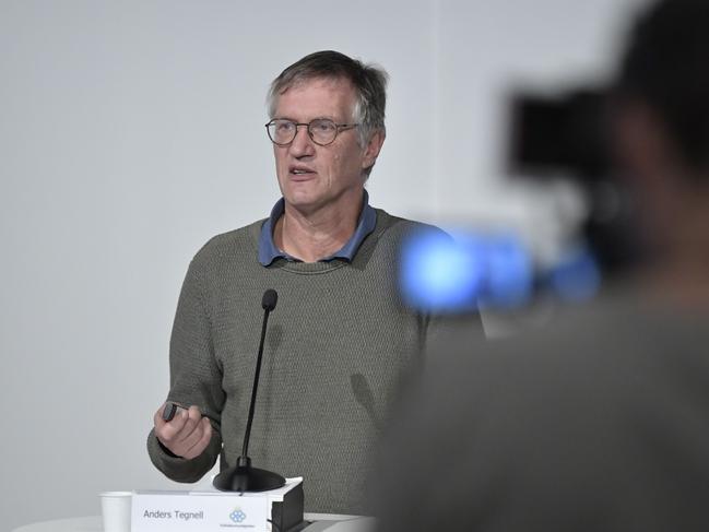 State epidemiologist Anders Tegnell of the Public Health Agency of Sweden speaks during a news conference updating on the coronavirus Covid-19 pandemic situation, in Stockholm, Sweden on November 12, 2020. (Photo by Janerik HENRIKSSON / TT News Agency / AFP) / Sweden OUT