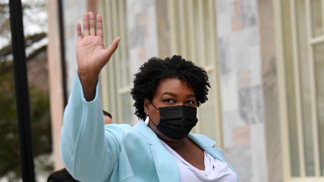 Stacey Abrams arrives to meet with Joe Biden at Emory University in Atlanta, Georgia, last week. Picture: AFP