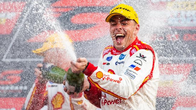 Scott McLaughlin wasn’t stripped of his Bathurst 1000 title despite an illegal engine in qualifying and his Ford outfit being found guilty of team orders. Picture: Getty Images