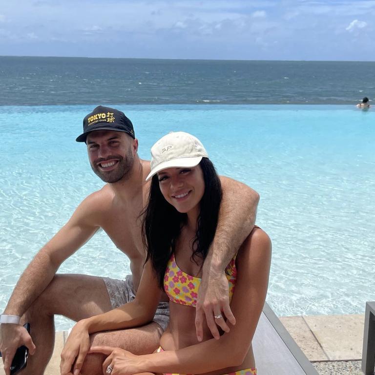 James and Maria on their honeymoon in Fiji. Picture: Instagram