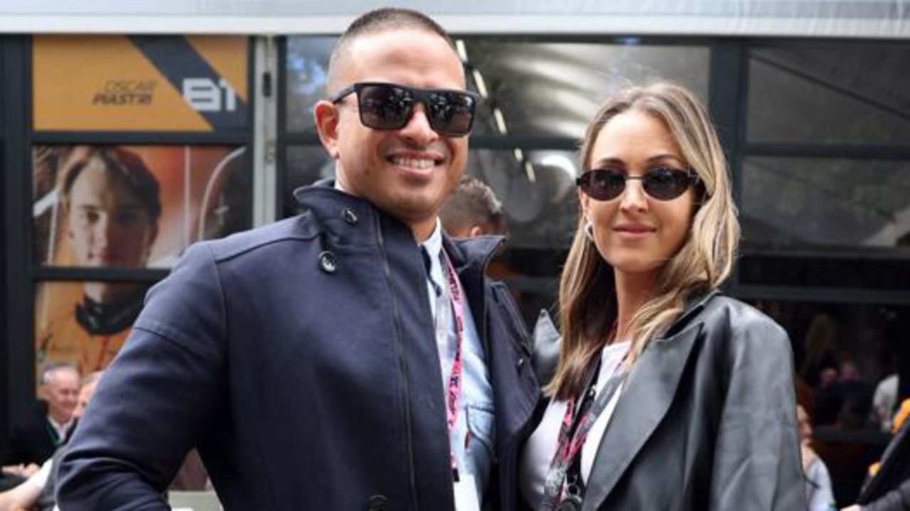 Usman Khawaja and his wife Rachel went to the F1 Grand Prix in Melbourne instead of playing against South Australia. (Photo by Robert Cianflone/Getty Images)