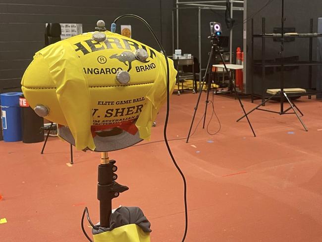 A microchip is placed inside a Sherrin during testing Picture: Supplied