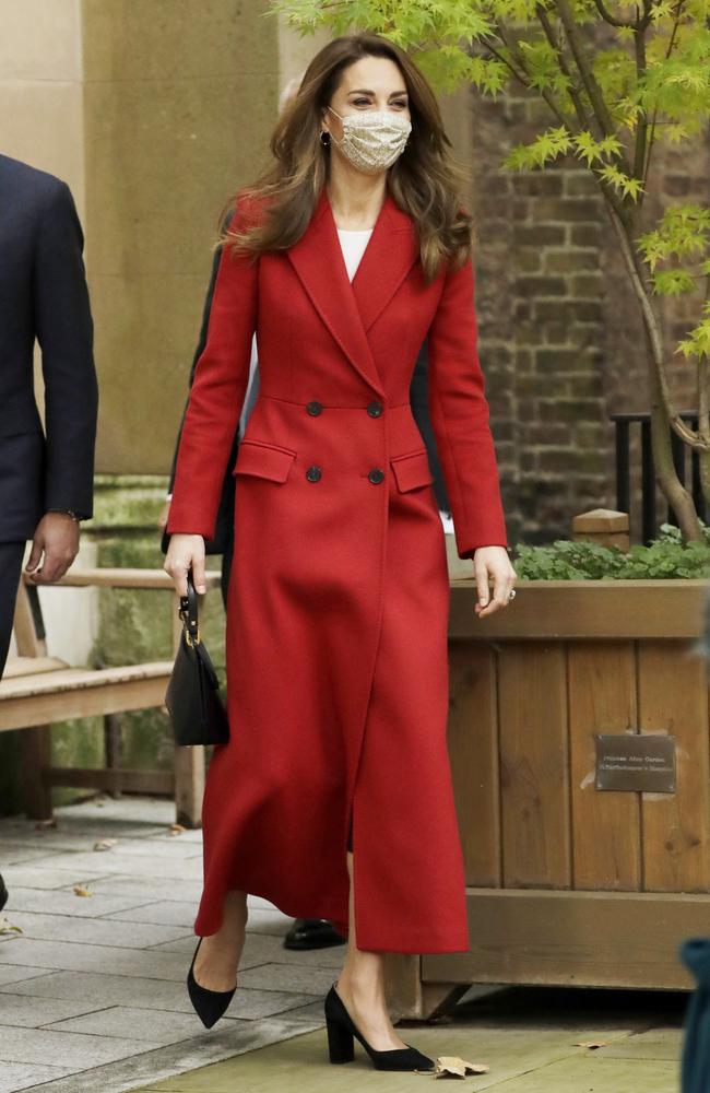 Catherine, Duchess of Cambridge arrives at St. Bartholomew's Hospital to attend an event to mark the launch of the nationwide 'Hold Still' community photography project on October 20, 2020 in London, England. Picture: Matt Dunham/Getty Images