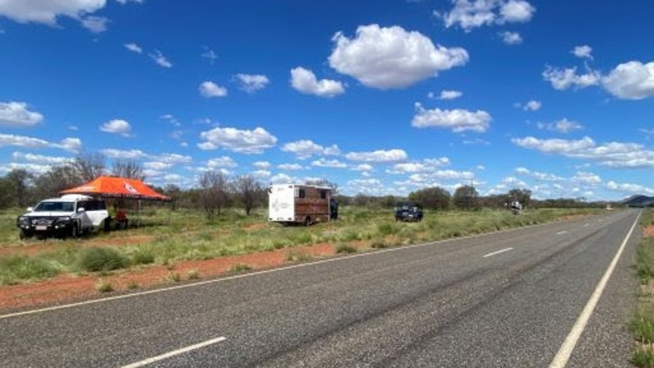 NT Police spent weeks searching an area around the Tanami Highway for missing 30-year-old woman Angie Fuller. Picture: NT Police