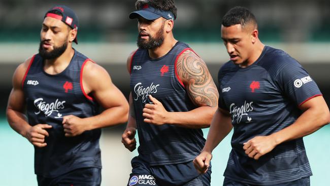 Taukeiaho (right) is thinking about smashing Melbourne right now. Photo: Matt King/Getty Images