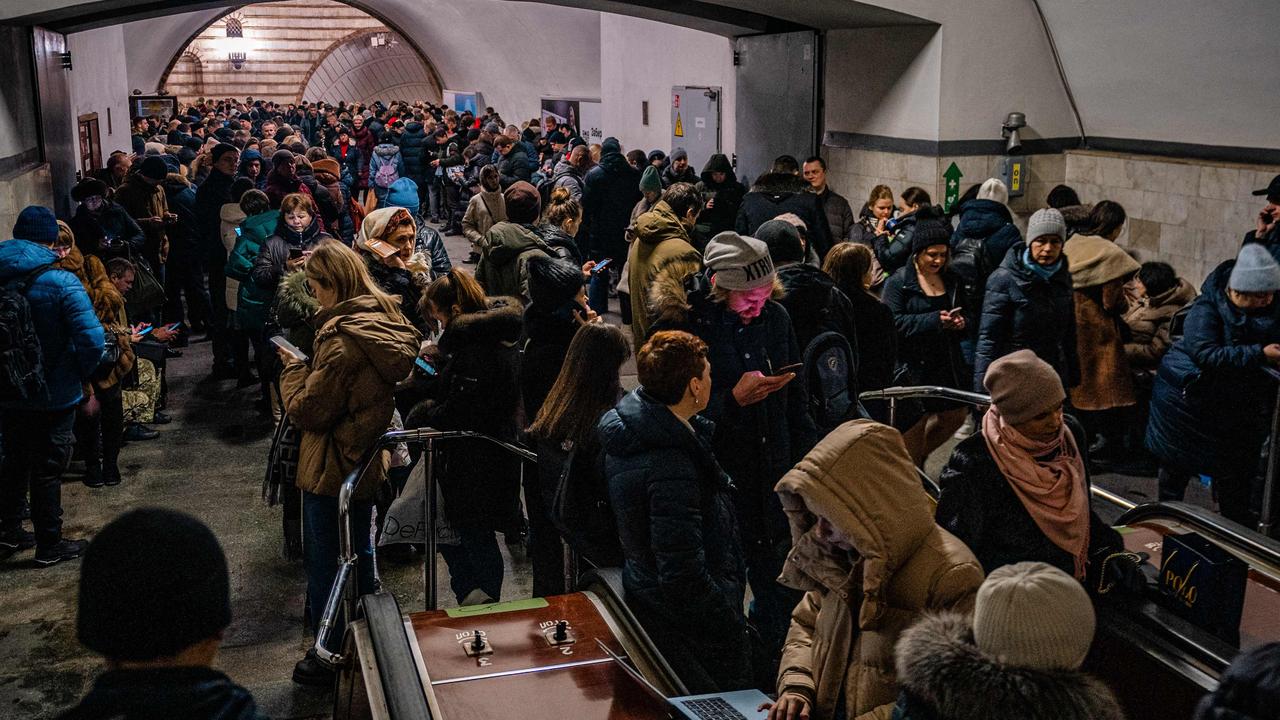 journalists in Kyiv reported several loud explosions and the mayor said the metro had stopped running to allow residents to take shelter in underground stations. Picture: Dimitar Dilkoff / AFP