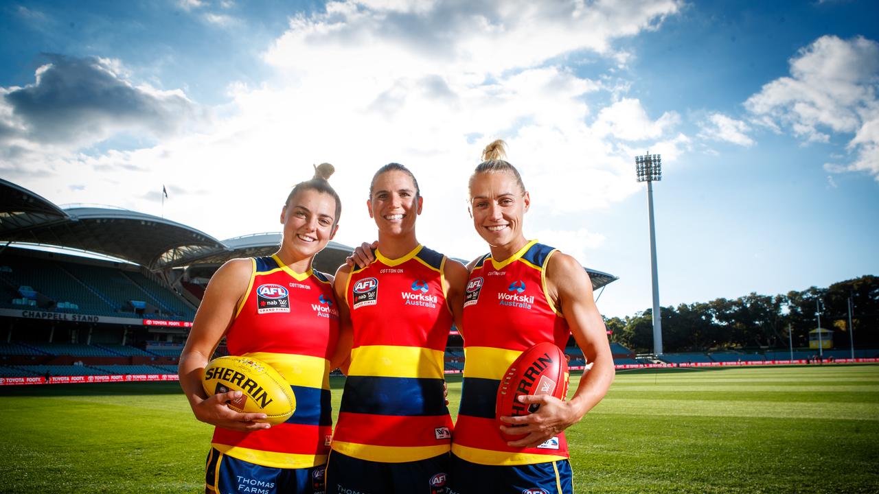 Ebony Marinoff, Chelsea Randall and Erin Phillips Picture Matt Turner.