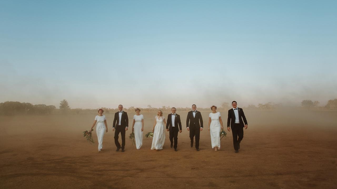 This photo of a dusty wedding in Blackall, Queensland, kick started Edwina Robertson's journey to raise awareness and funds for the drought.