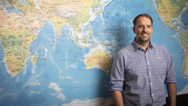 Filmmaker Luke Wheatley spends 40 per cent of each year abroad, generating content for travel company Flight Centre. Photo: AAP/Russell Shakespeare