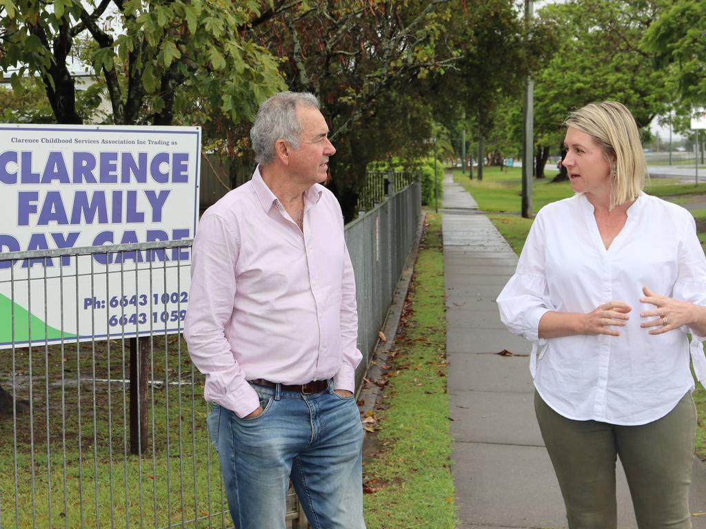 Member for Clarence Chris Gulaptis and Clarence Childhood Services Association, manager Cristie Harris announce a new pre school for Grafton.