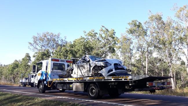 Vehicles being towed from the scene of a at Mutarnee that claimed the life of Atherton man Daniel Mitchell.