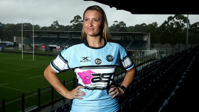 Ruan Sims is a current Jillaroo who won’t be playing for the Sharks in the inaugural women’s competition despite a long association with the club. Picture: Gregg Porteous